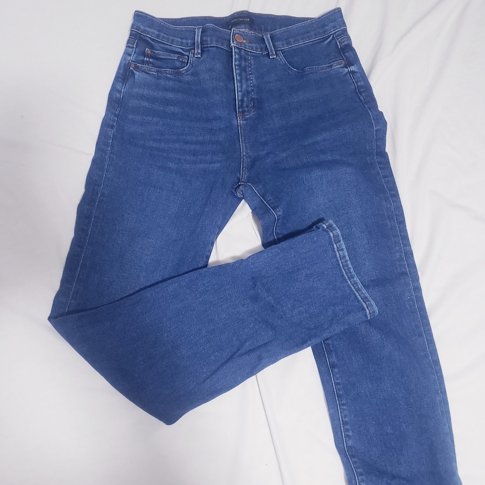 Ann Taylor Blue Denim High Rise Straight Jeans